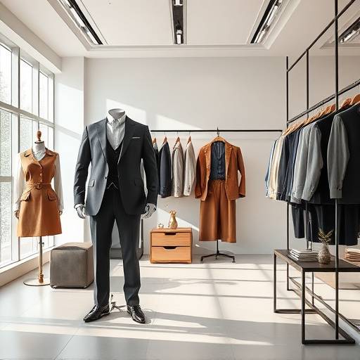 Elegant interior of the current Bespoke Tailoring Studio showroom
